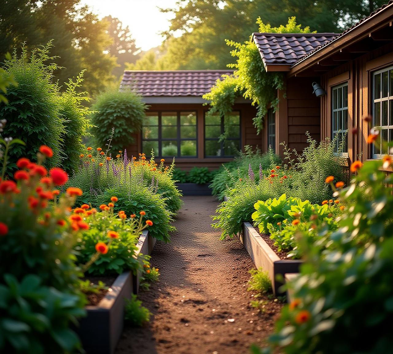 Lush organic garden in full bloom