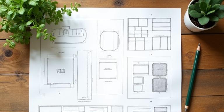 Detailed garden blueprint layout