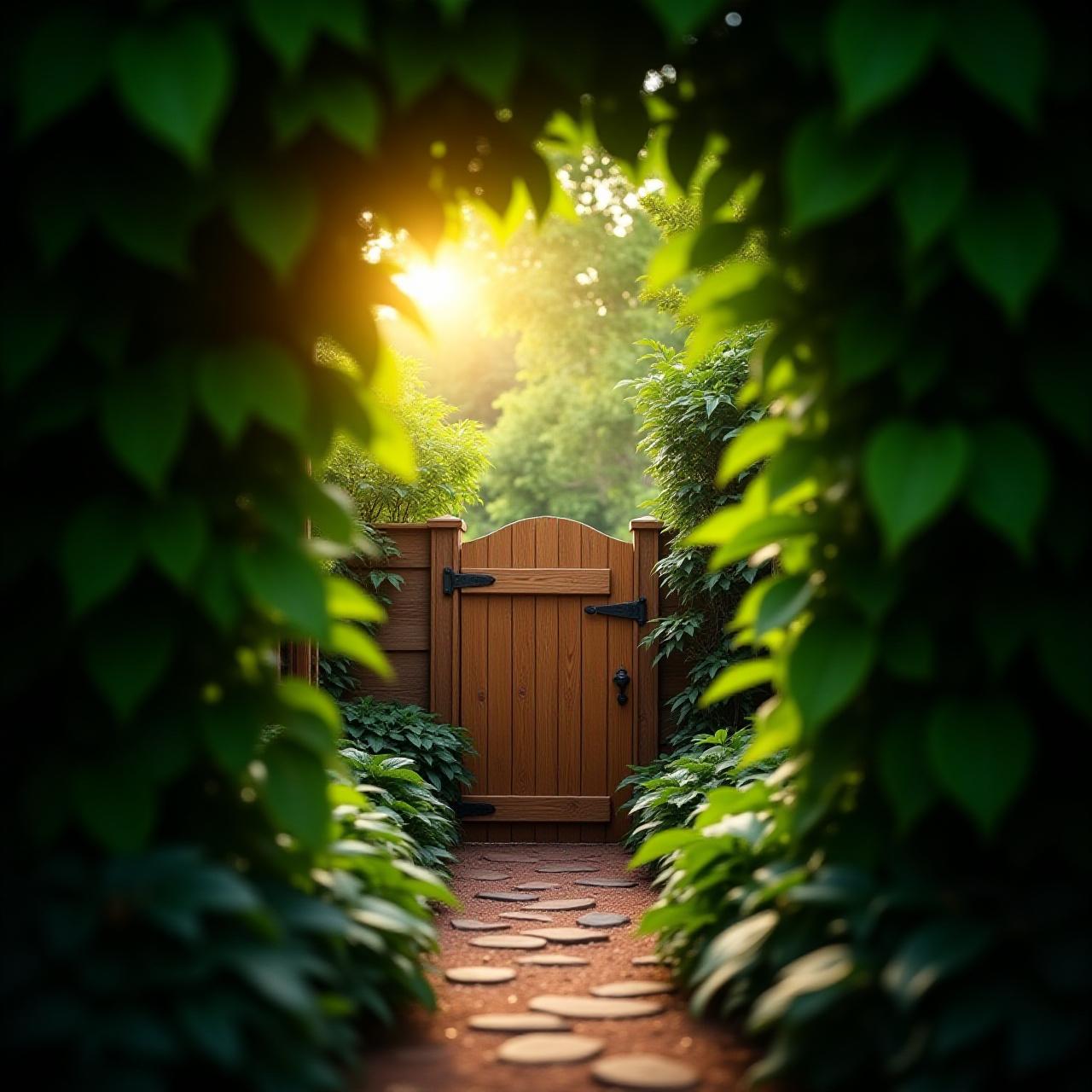 A serene, well-tended organic garden highlighting growth and protection