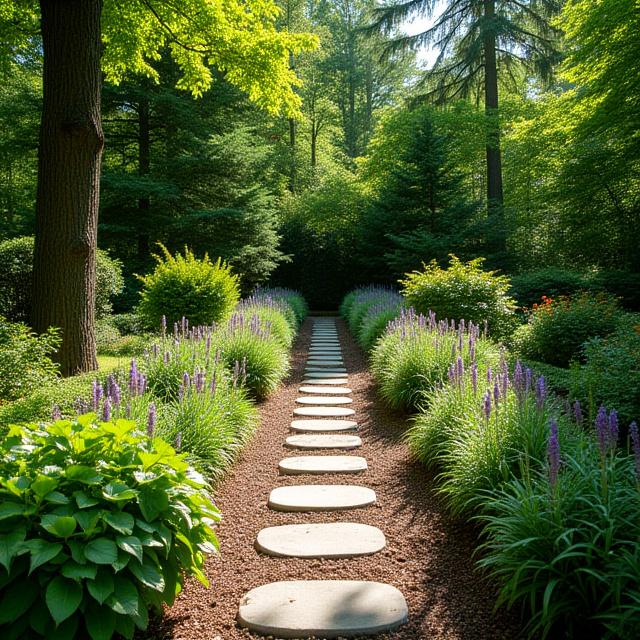 Lush organic garden landscape in New York